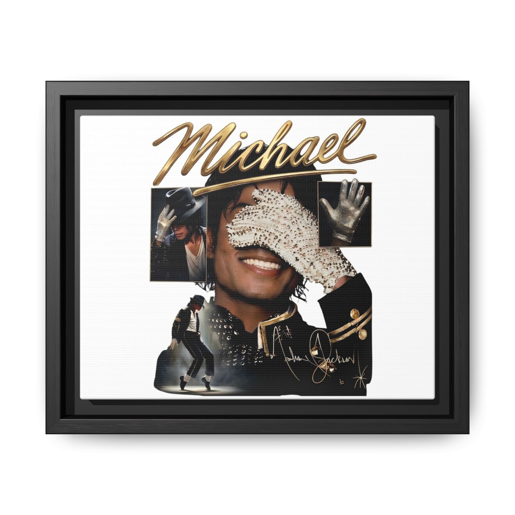 Framed Matte Canvas Wall Art - 'Michael' Portrait Collage