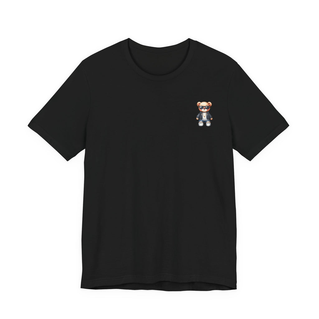 Cute Bear Graphic Tee — Small Chest Print Cotton T-Shirt