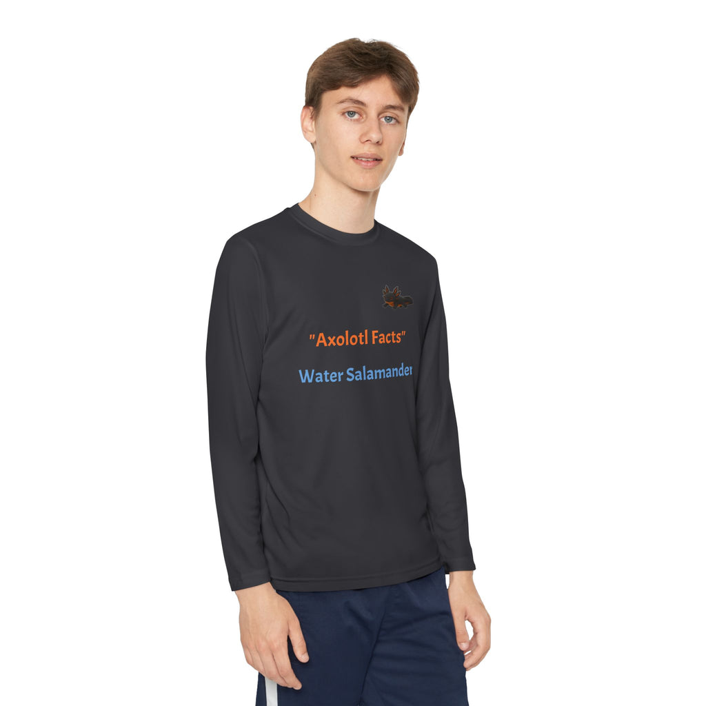 Axolotl Fun Facts Youth Long Sleeve Tee — "Water Salamander"