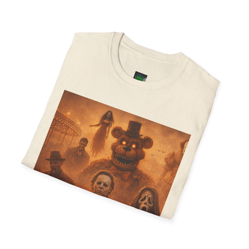 Horror Icons Halloween T-Shirt – Retro Slasher Movie Collage
