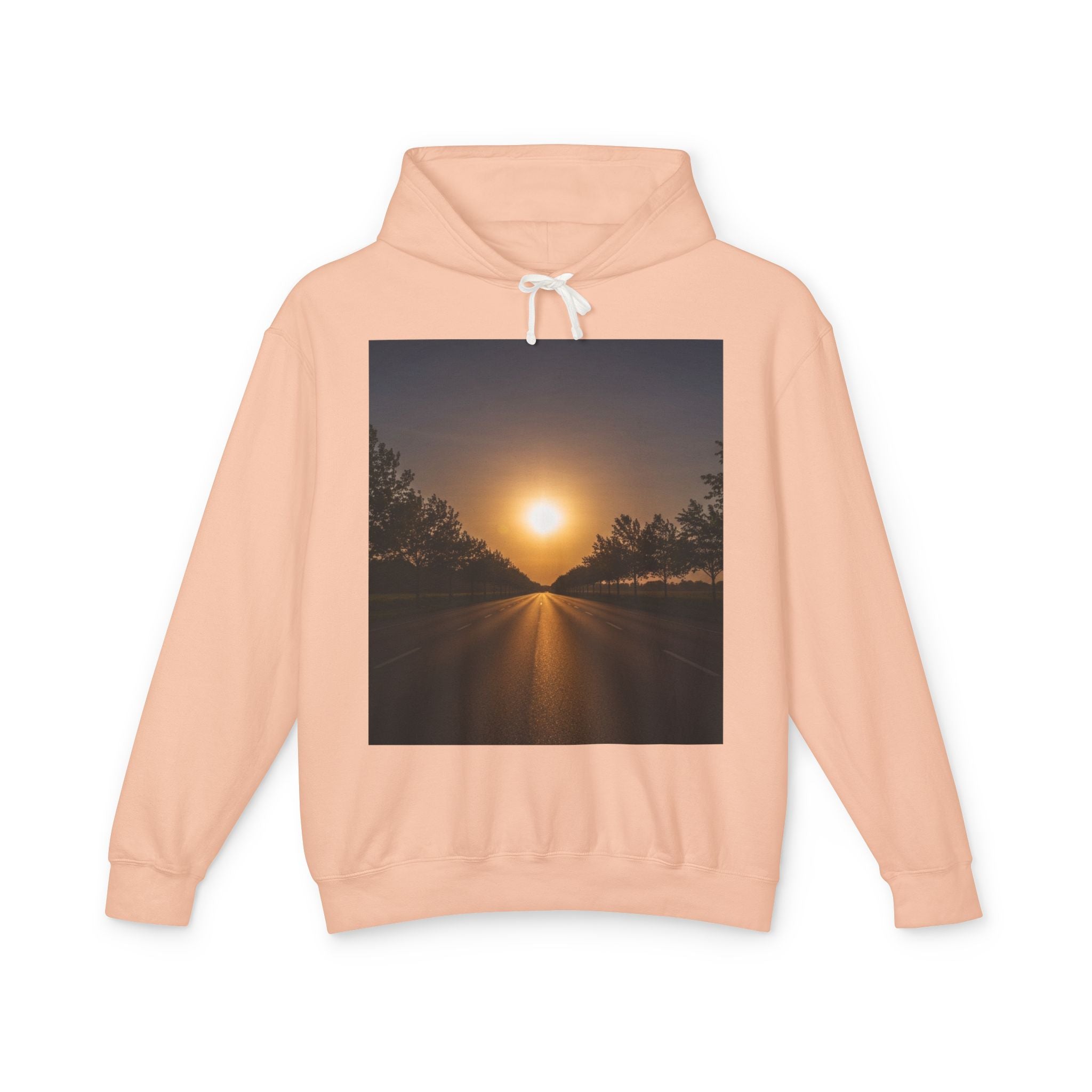 Sunset Vibes Hoodie — Scenic Sunset Road Graphic Hooded Sweatshirt
