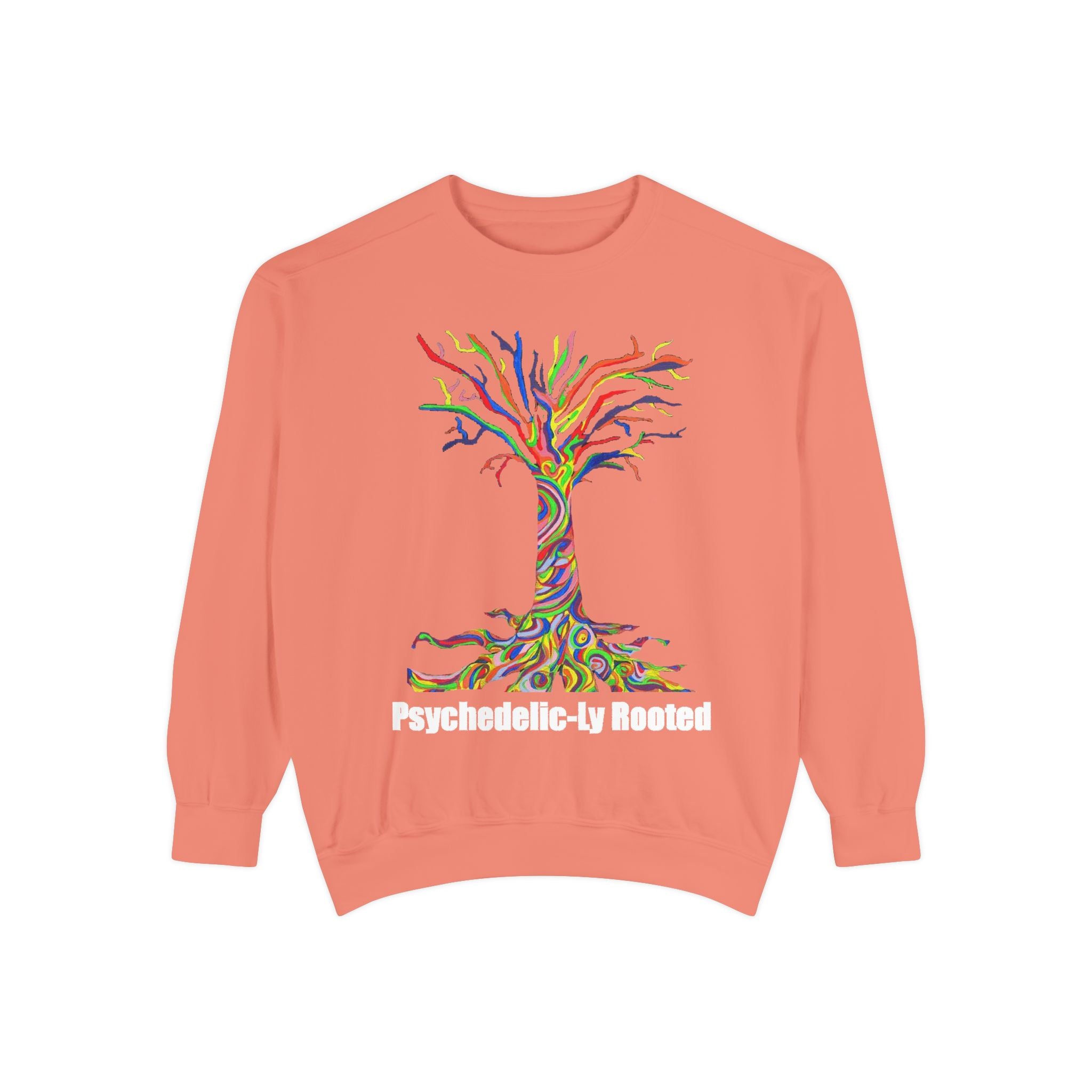 Psychedelic Tree Sweatshirt — "Psychedelic-ly Rooted" Colorful Graphic Crewneck