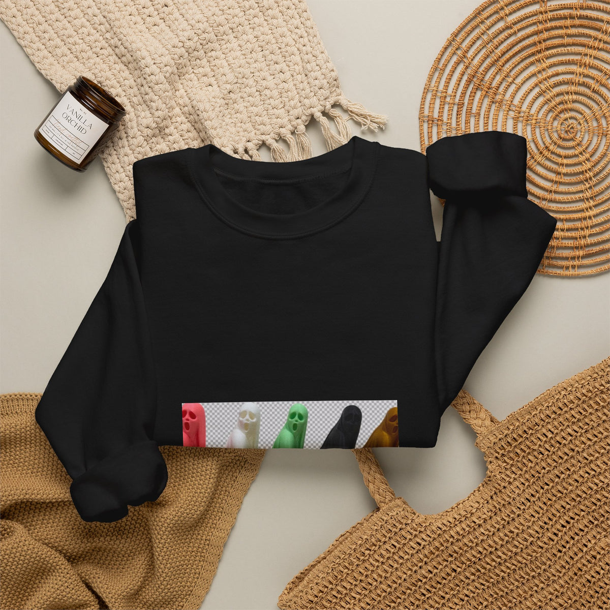 Spooky Squad Sweatshirt — Cute Colorful Halloween Ghost Crewneck