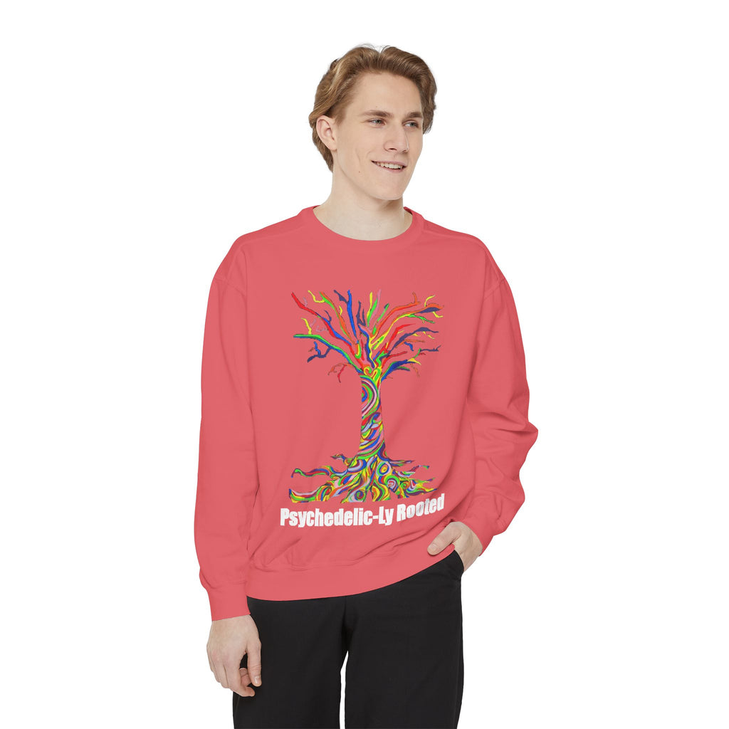 Psychedelic Tree Sweatshirt — "Psychedelic-ly Rooted" Colorful Graphic Crewneck