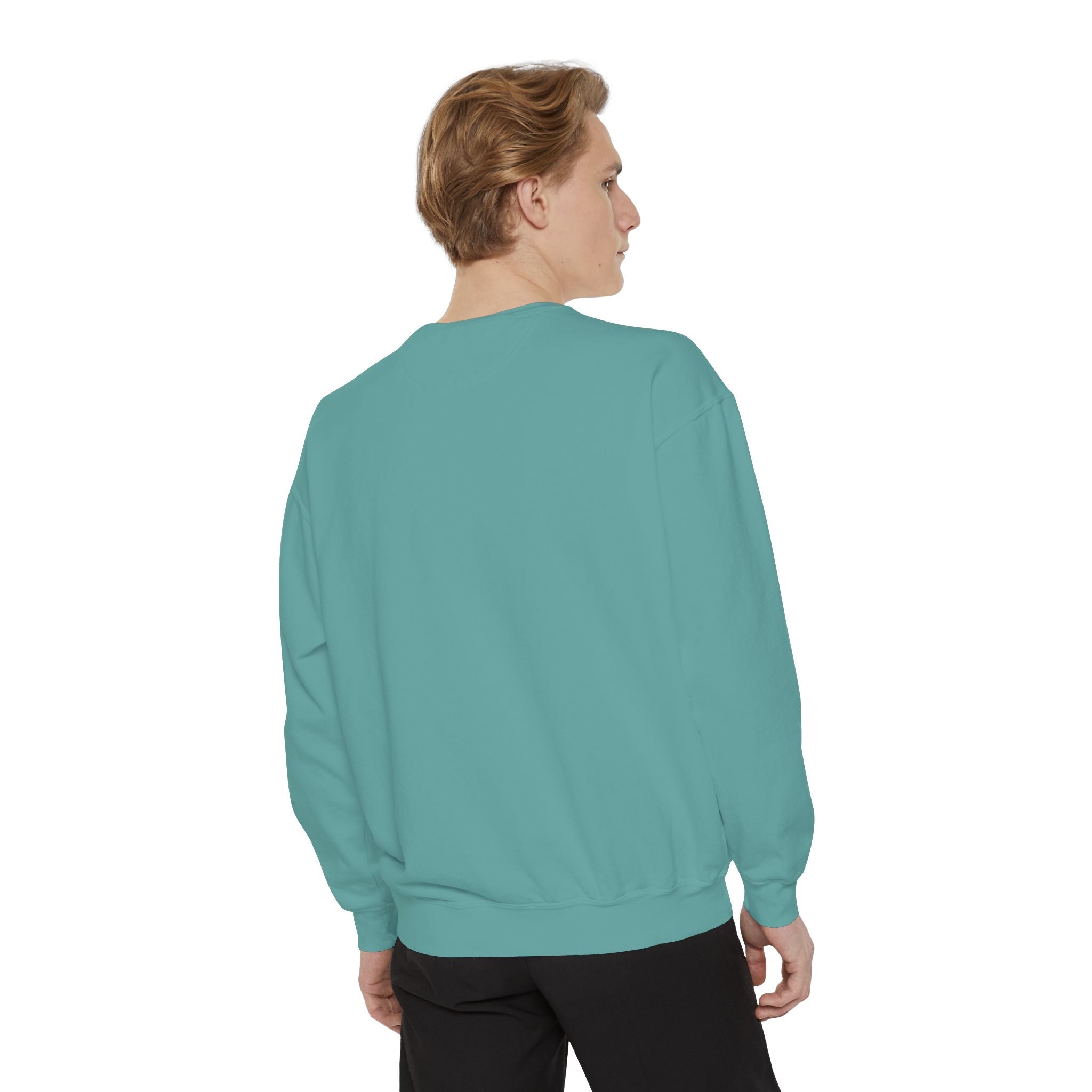 Never Give Up Sweatshirt — Motivational Garment-Dyed Crewneck