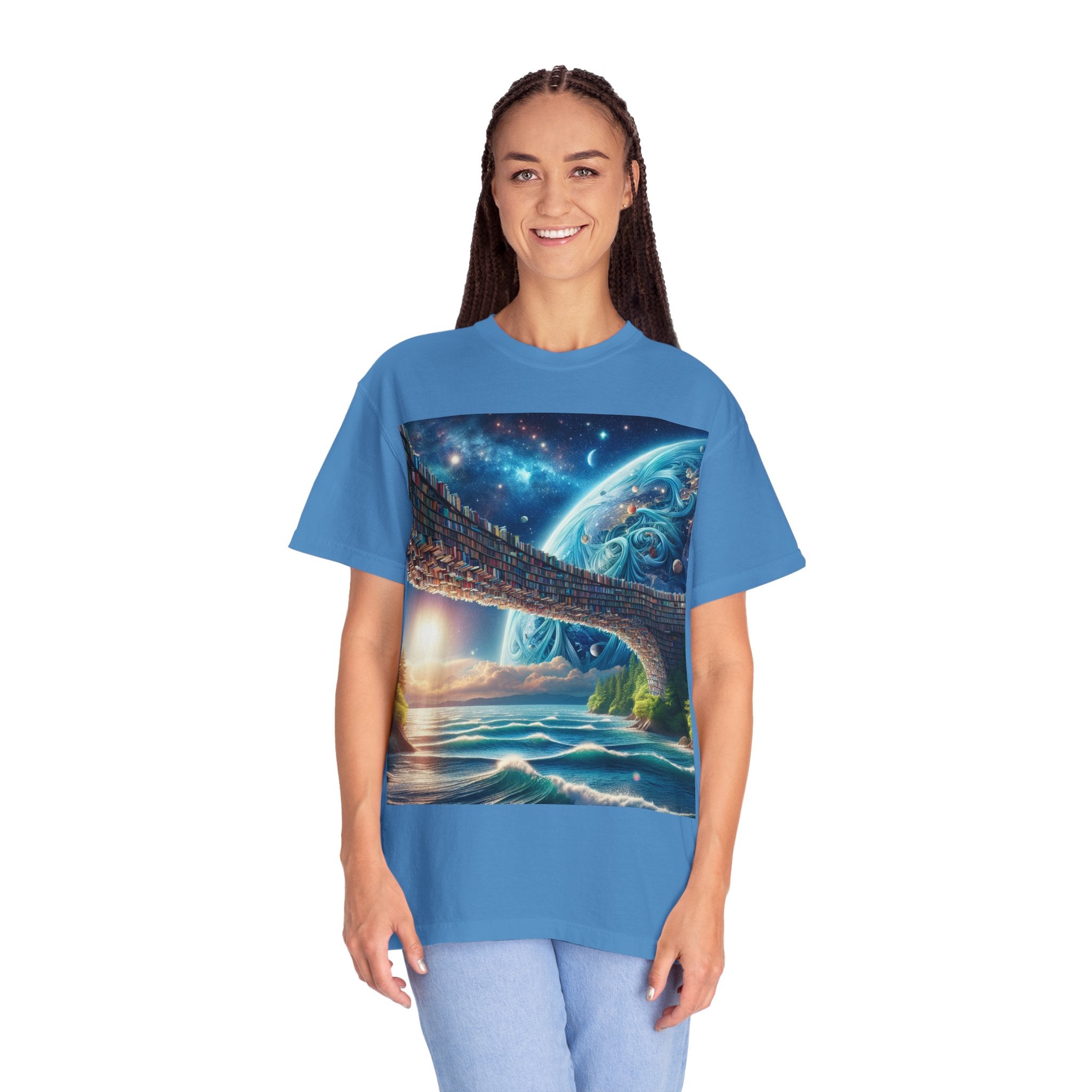 Galaxy Bridge T-Shirt – Surreal Cosmic Landscape Tee