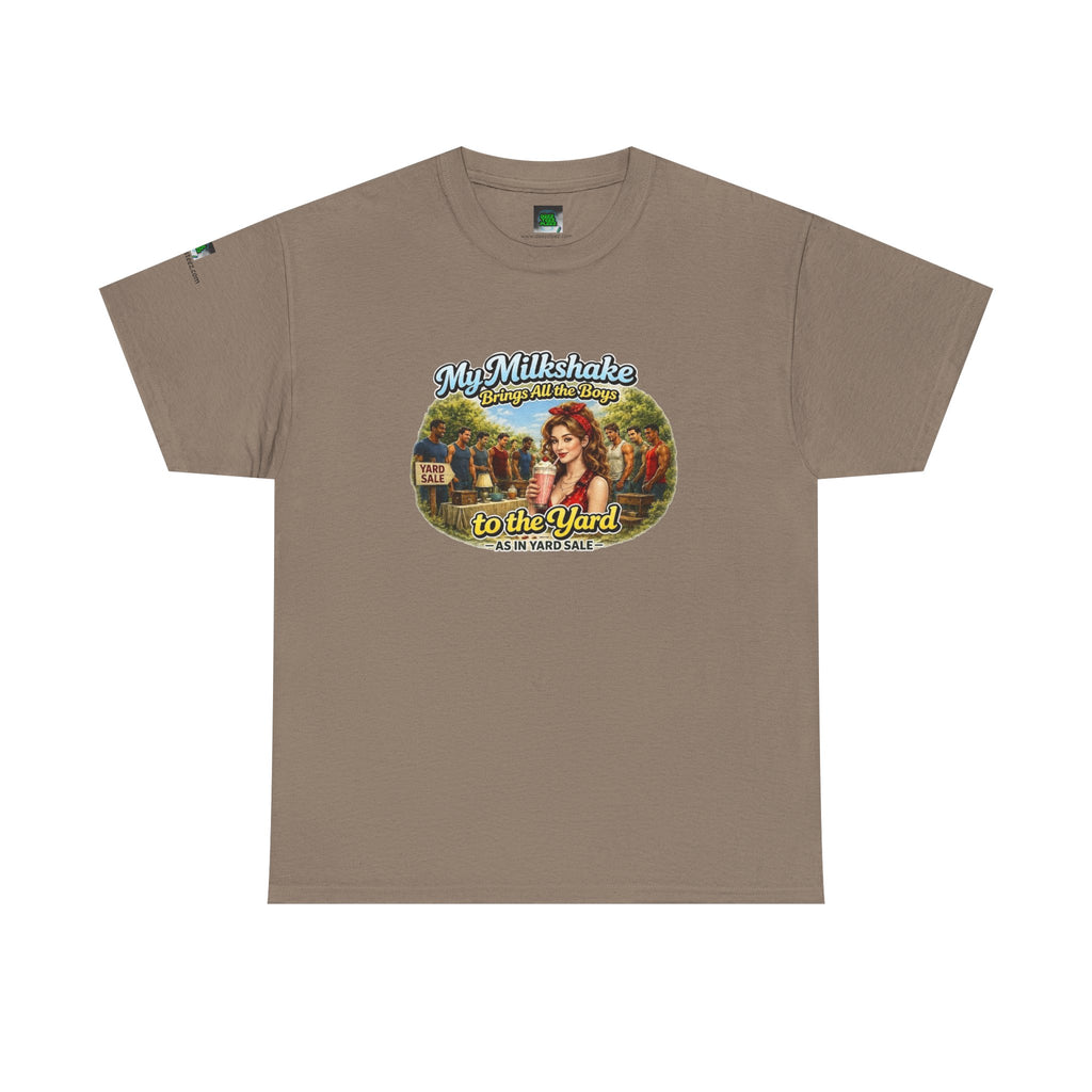 Retro Milkshake Shop Graphic Tee — "My Milkshake Brings All The Boys To The Yard" Vintage Art