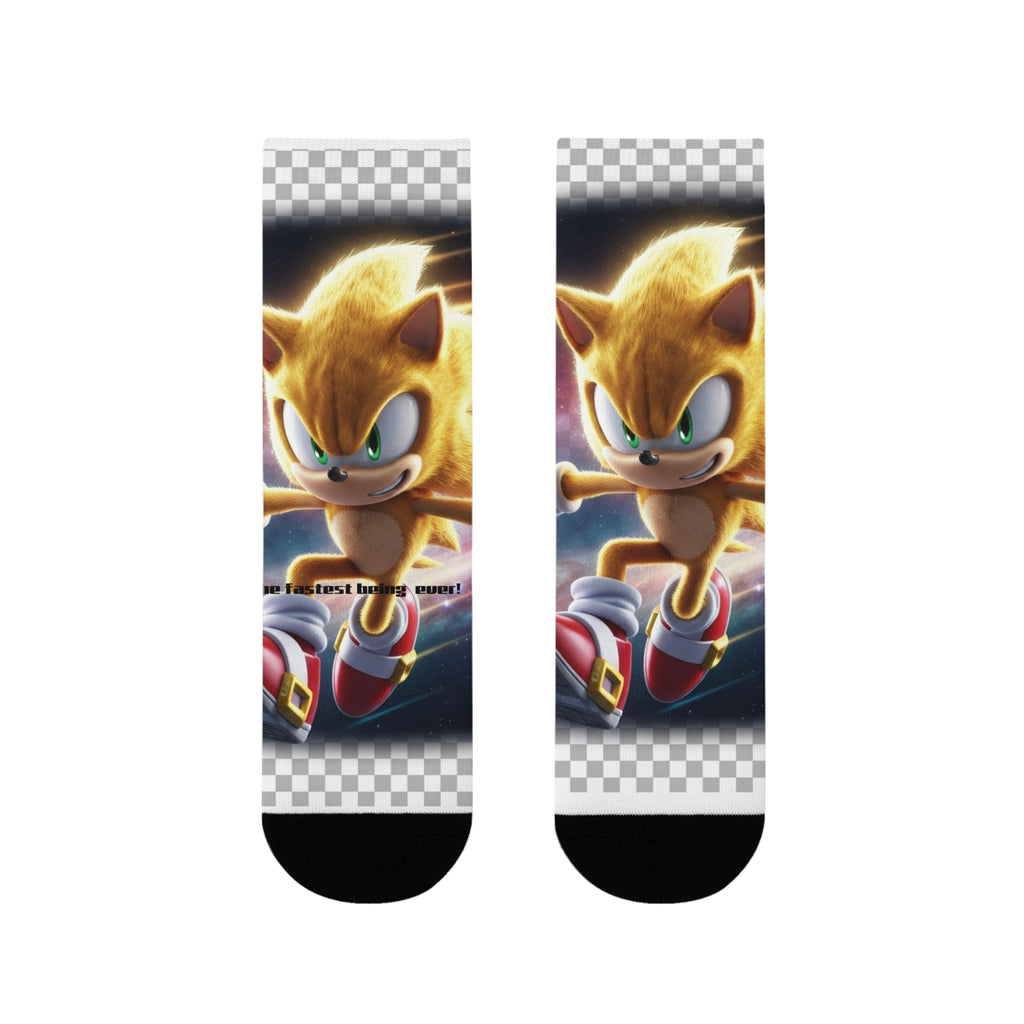 Gold Sarcastic Hedgehog Crew Socks — Sublimation EU