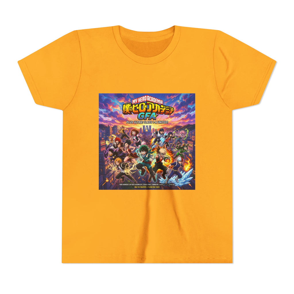 All Might & Class 1-A Youth Tee — Colorful Anime Poster Design