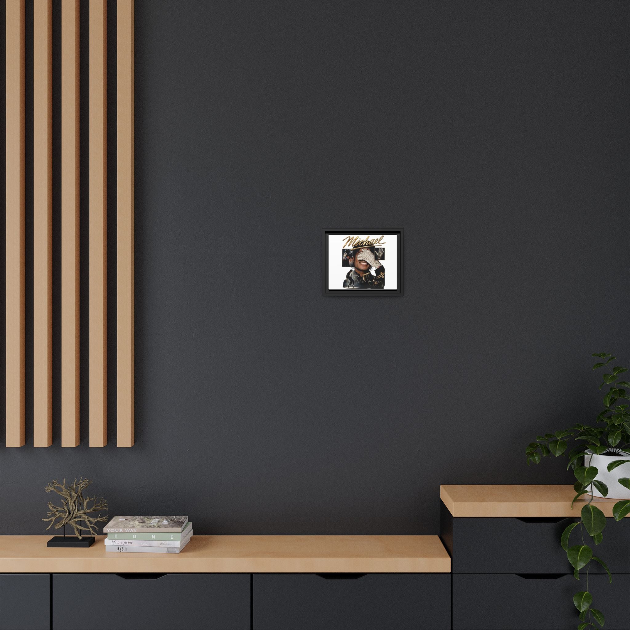 Framed Matte Canvas Wall Art - 'Michael' Portrait Collage