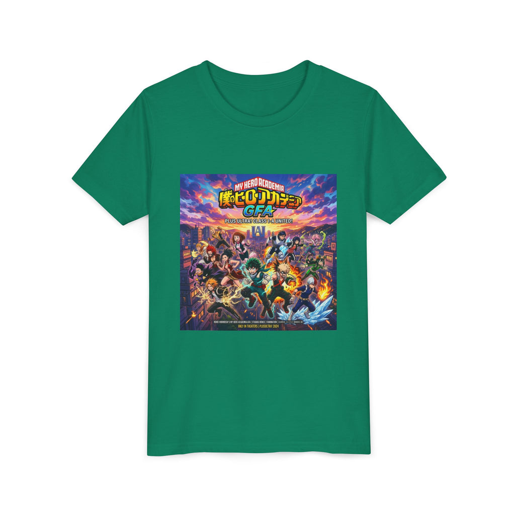 All Might & Class 1-A Youth Tee — Colorful Anime Poster Design