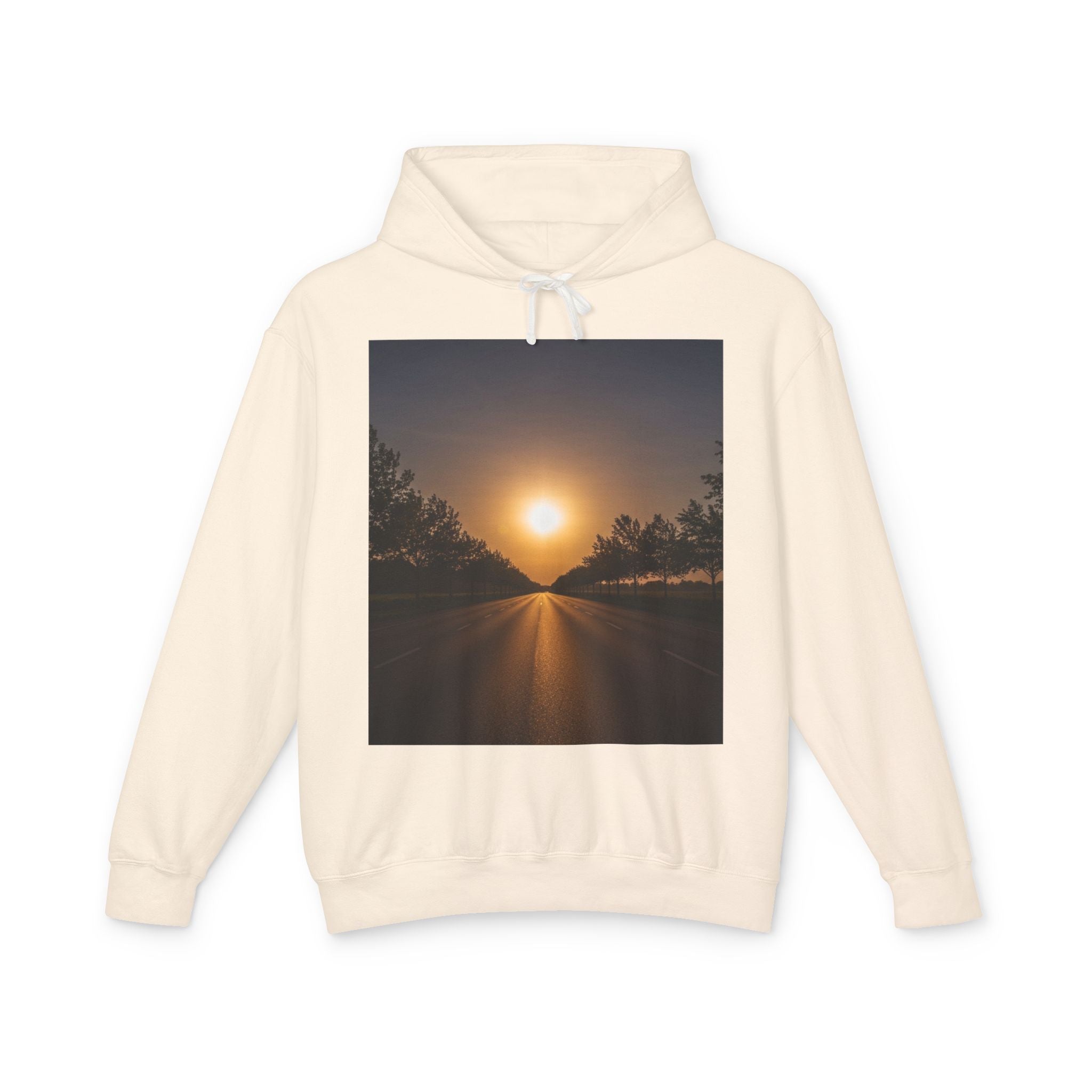 Sunset Vibes Hoodie — Scenic Sunset Road Graphic Hooded Sweatshirt