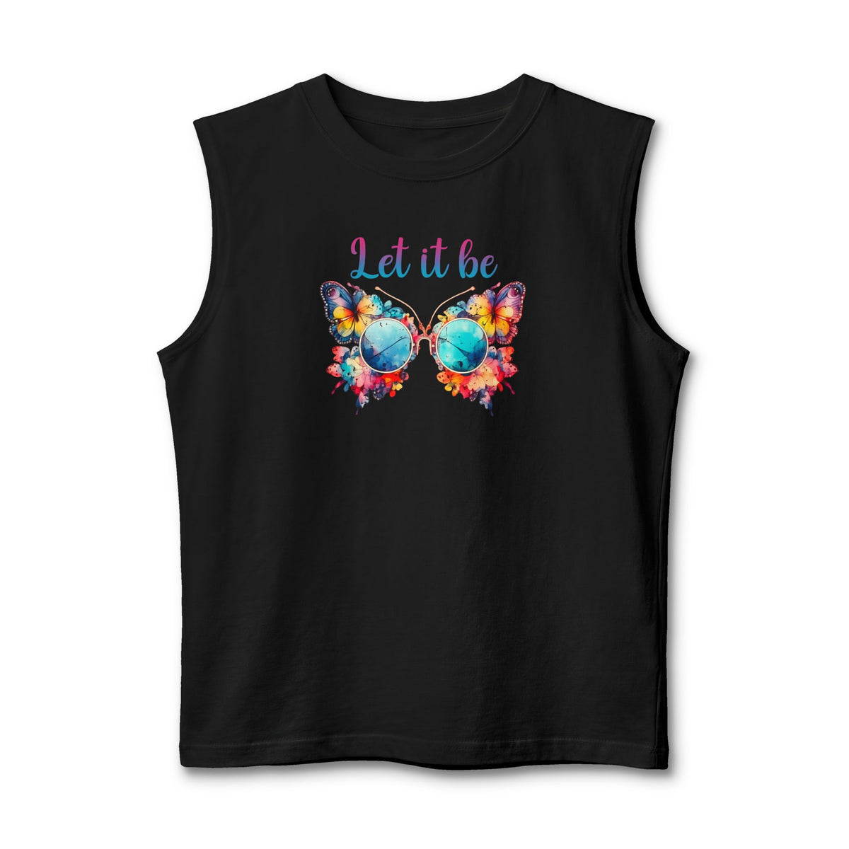 Muscle Tank — "Let It Be" Butterfly Peace Graphic