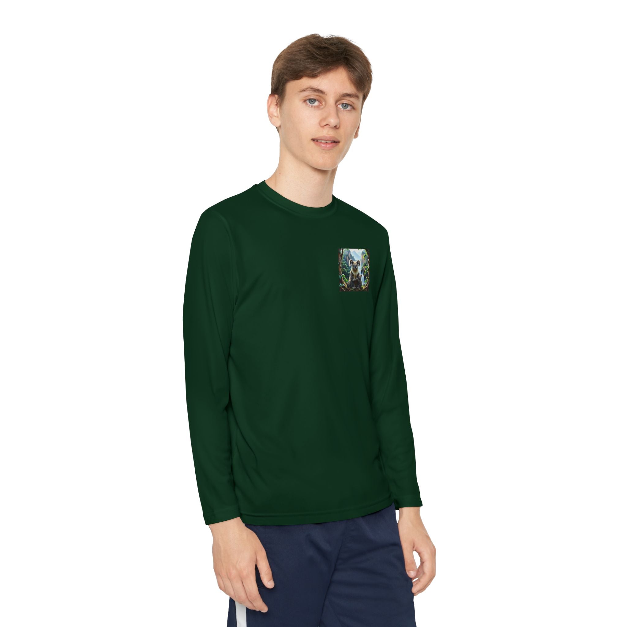 Youth Long Sleeve Tee — Small Nature Graphic Chest Print