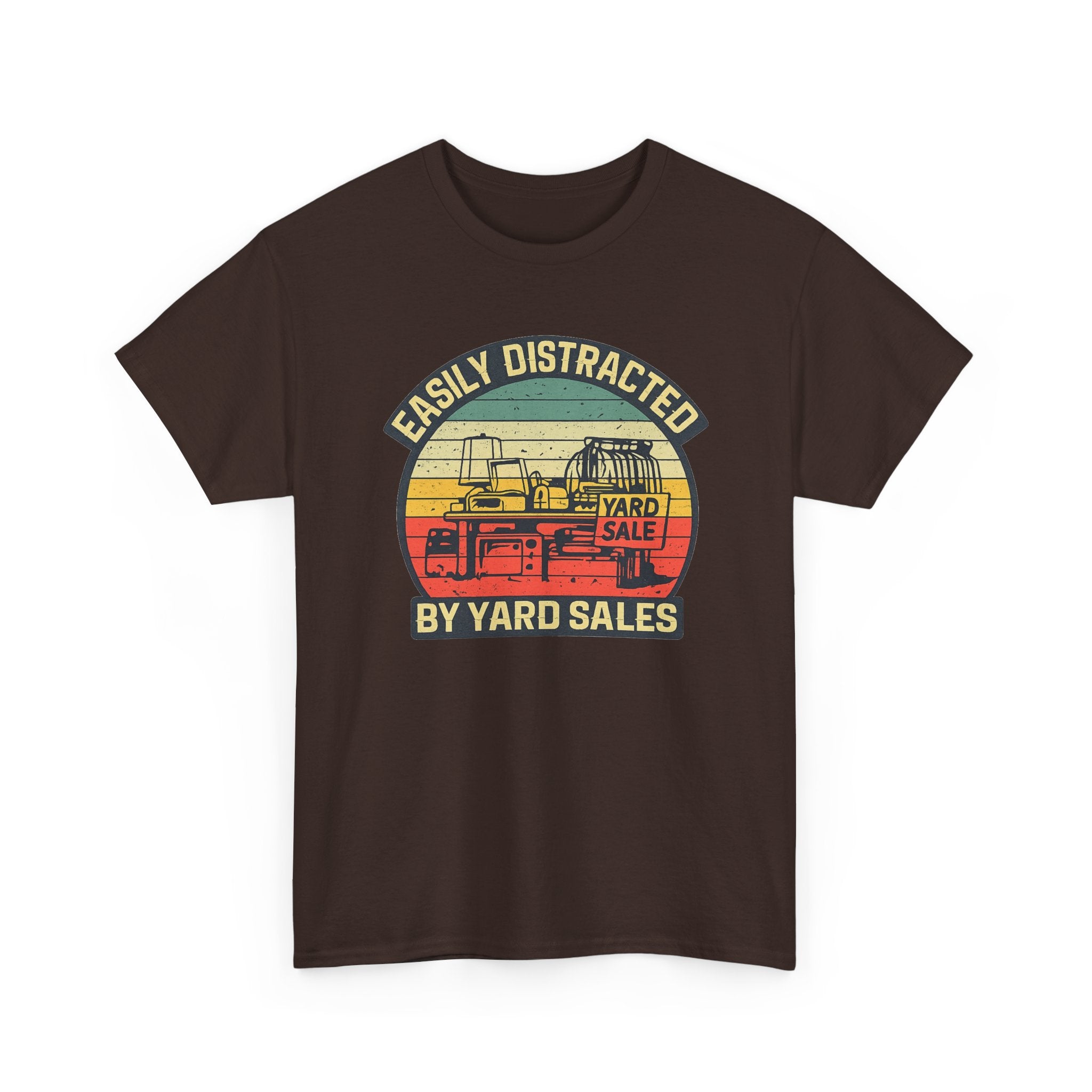 Yard Sale Vintage Tee — "Easily Distracted by Yard Sales" Graphic T-Shirt