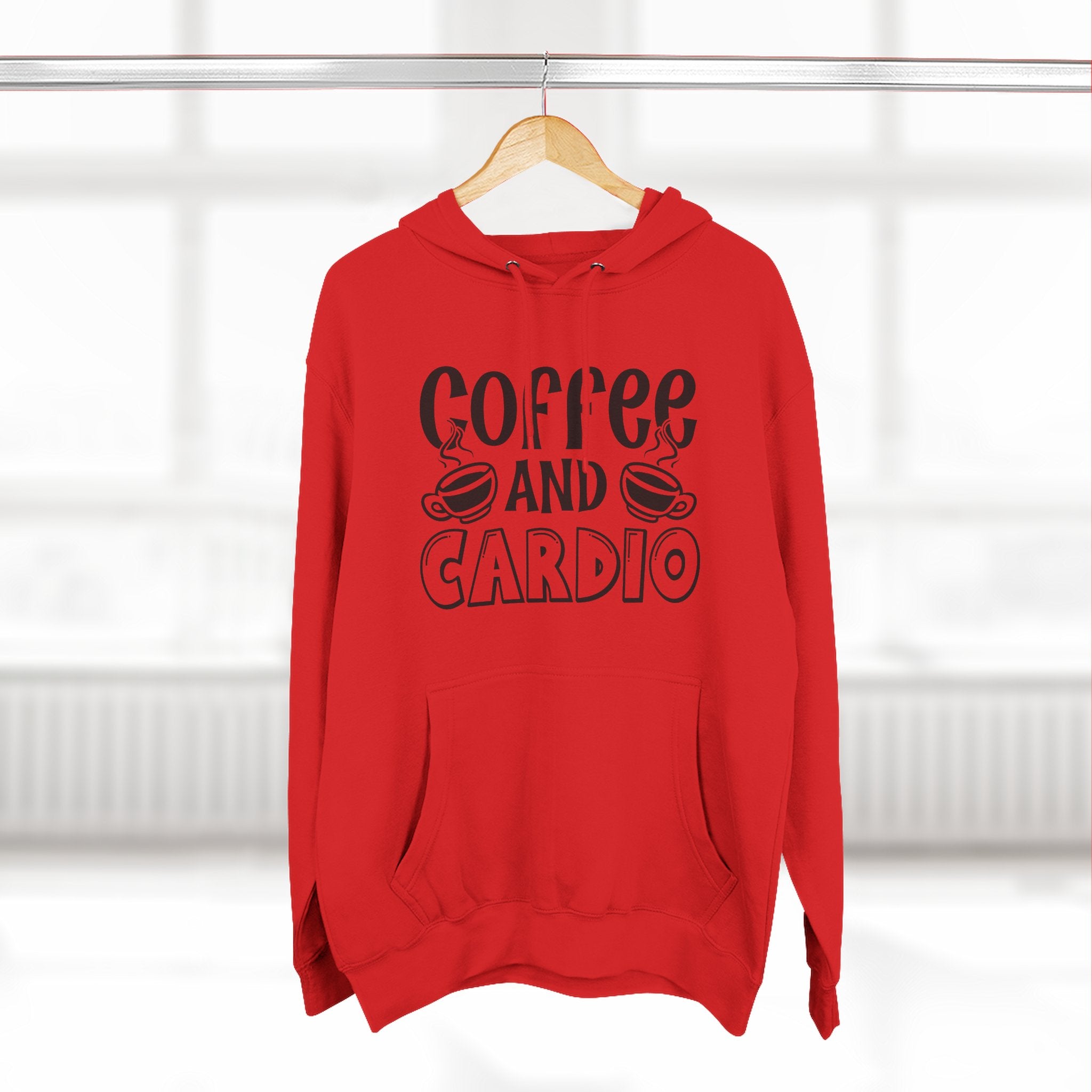Coffee and Cardio Hoodie - Funny Fitness Coffee Lover Pullover