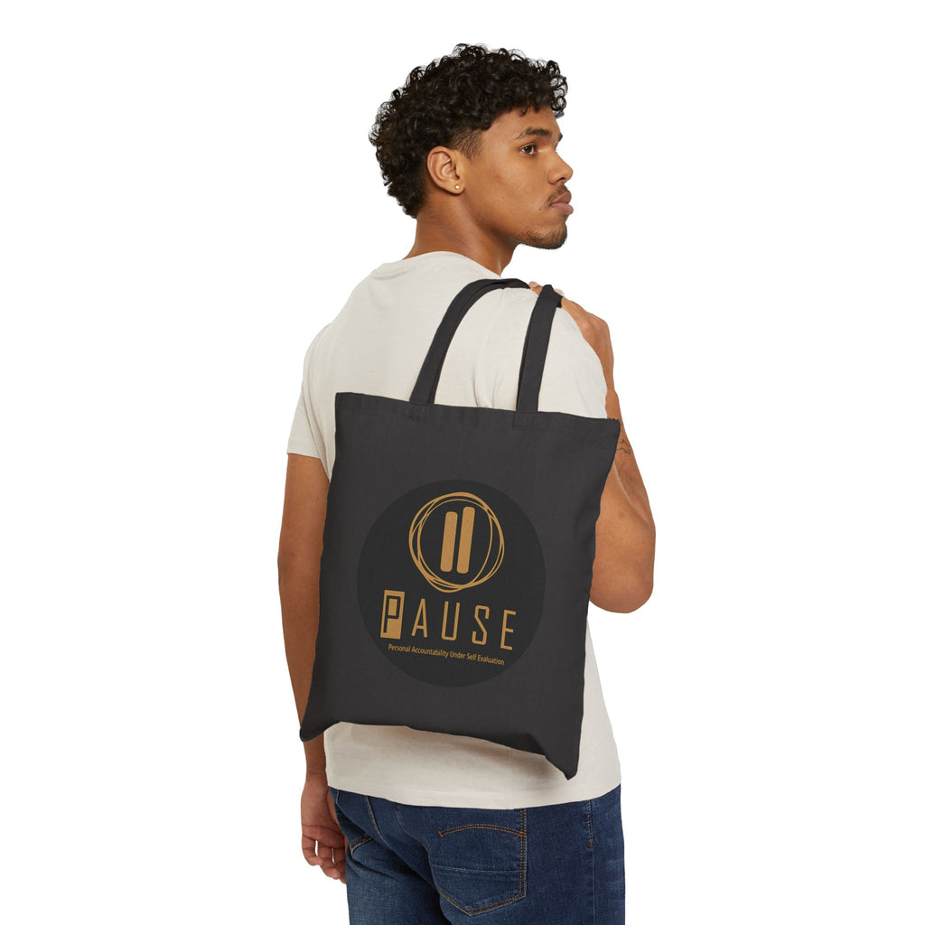 Pause Logo Canvas Tote Bag — Mindful Pause Eco Shopper