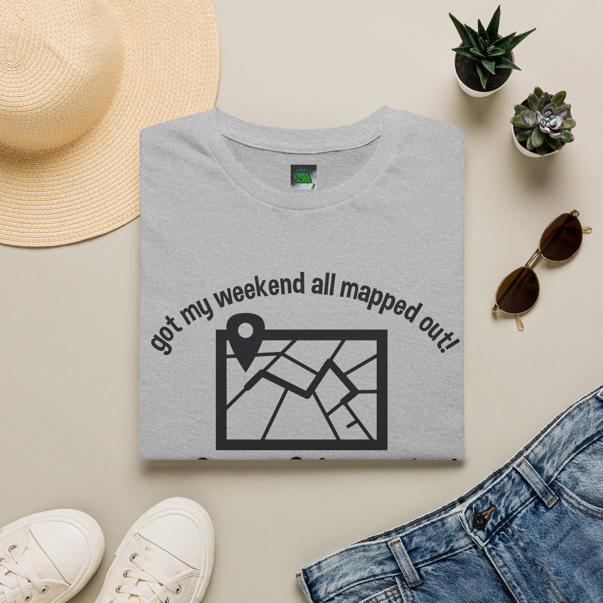T-Shirt — “Got My Weekend All Mapped Out” Garage Sale Map Tee