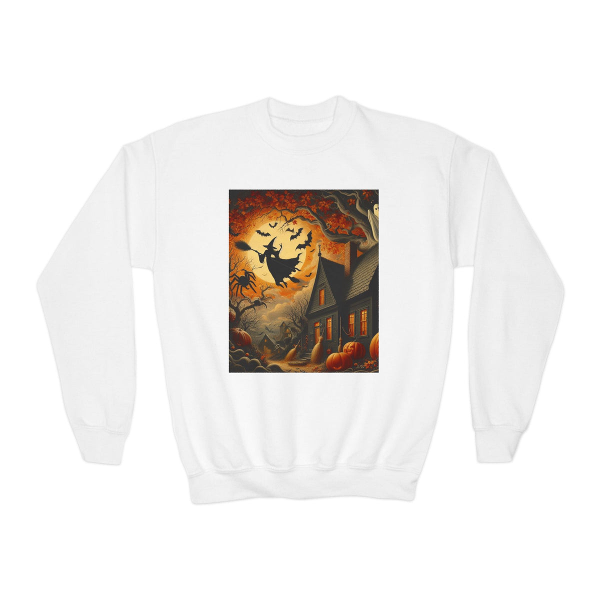 Boo-tiful Night Halloween Youth Crewneck Sweatshirt