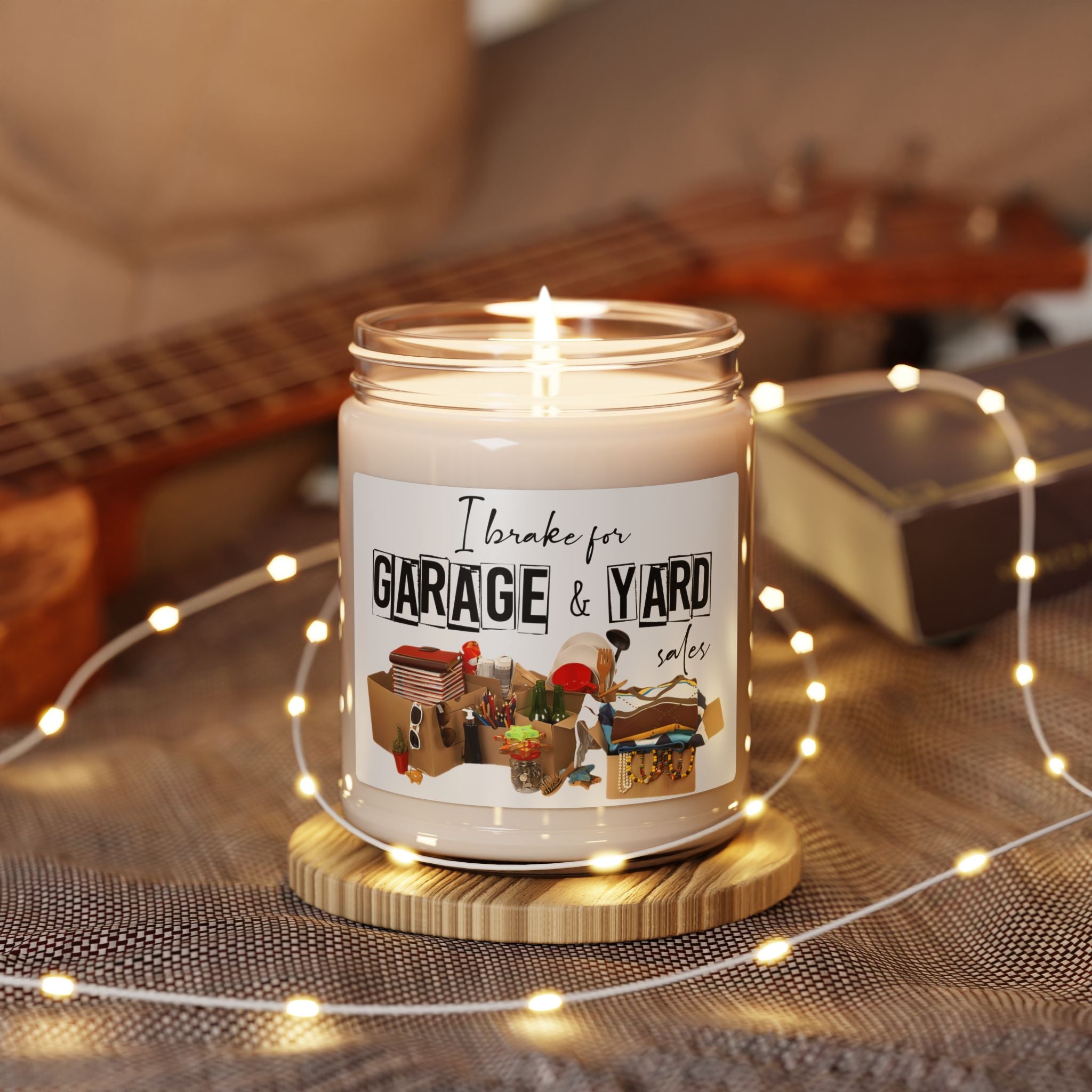 Garage & Yard Sale Scented Soy Candle – "I Brake for Garage & Yard Sales" 9oz
