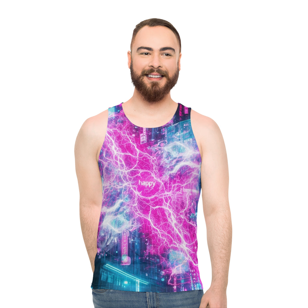 Neon City All-Over Print Tank Top — Retro Neon Vibe