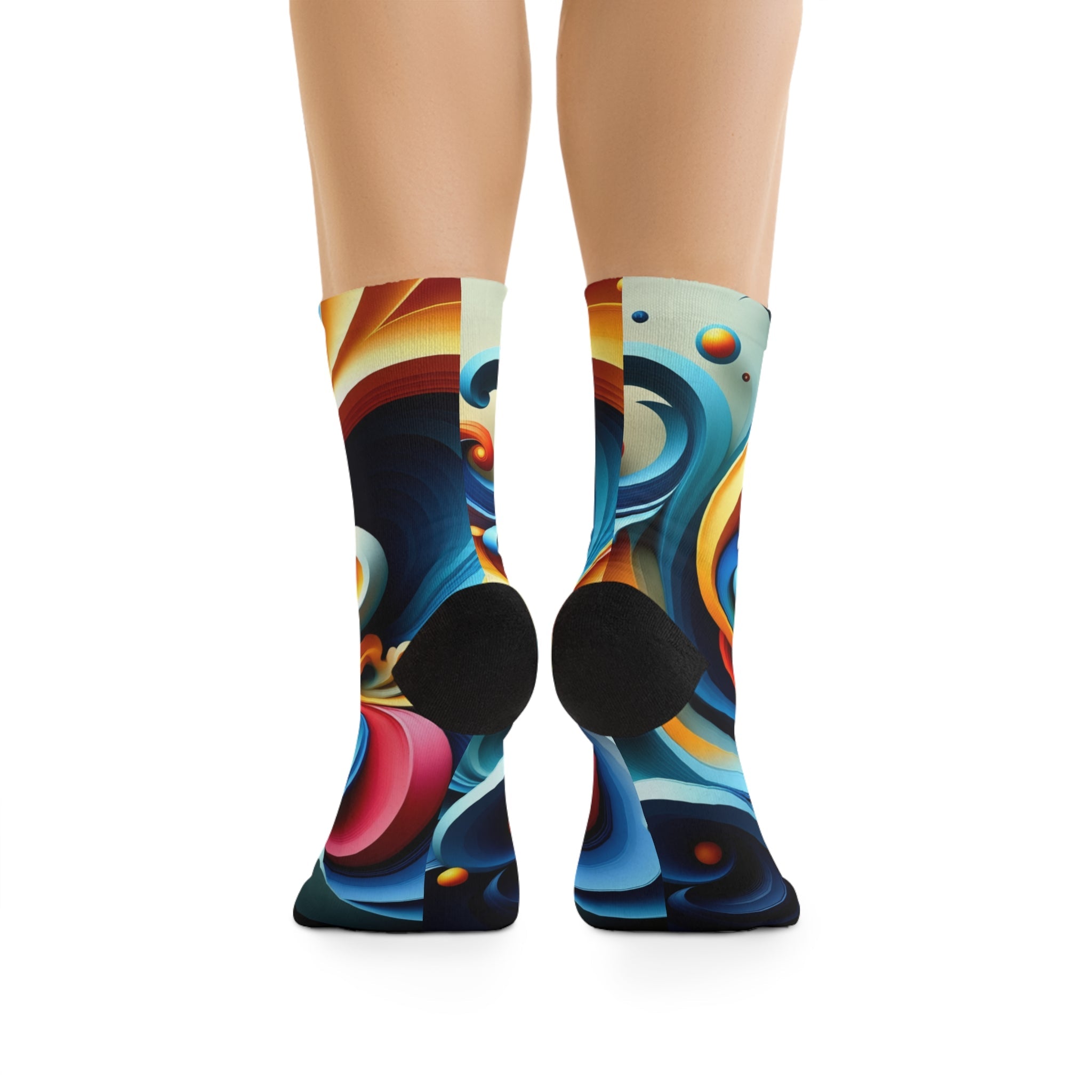 Artistic Poly Socks - Colorful Recycled Footwear