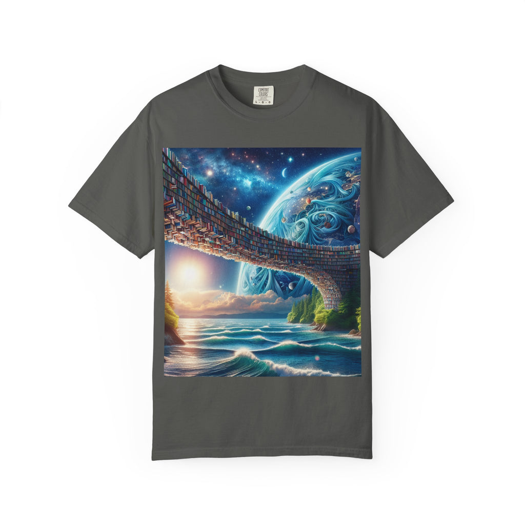 Galaxy Bridge T-Shirt – Surreal Cosmic Landscape Tee