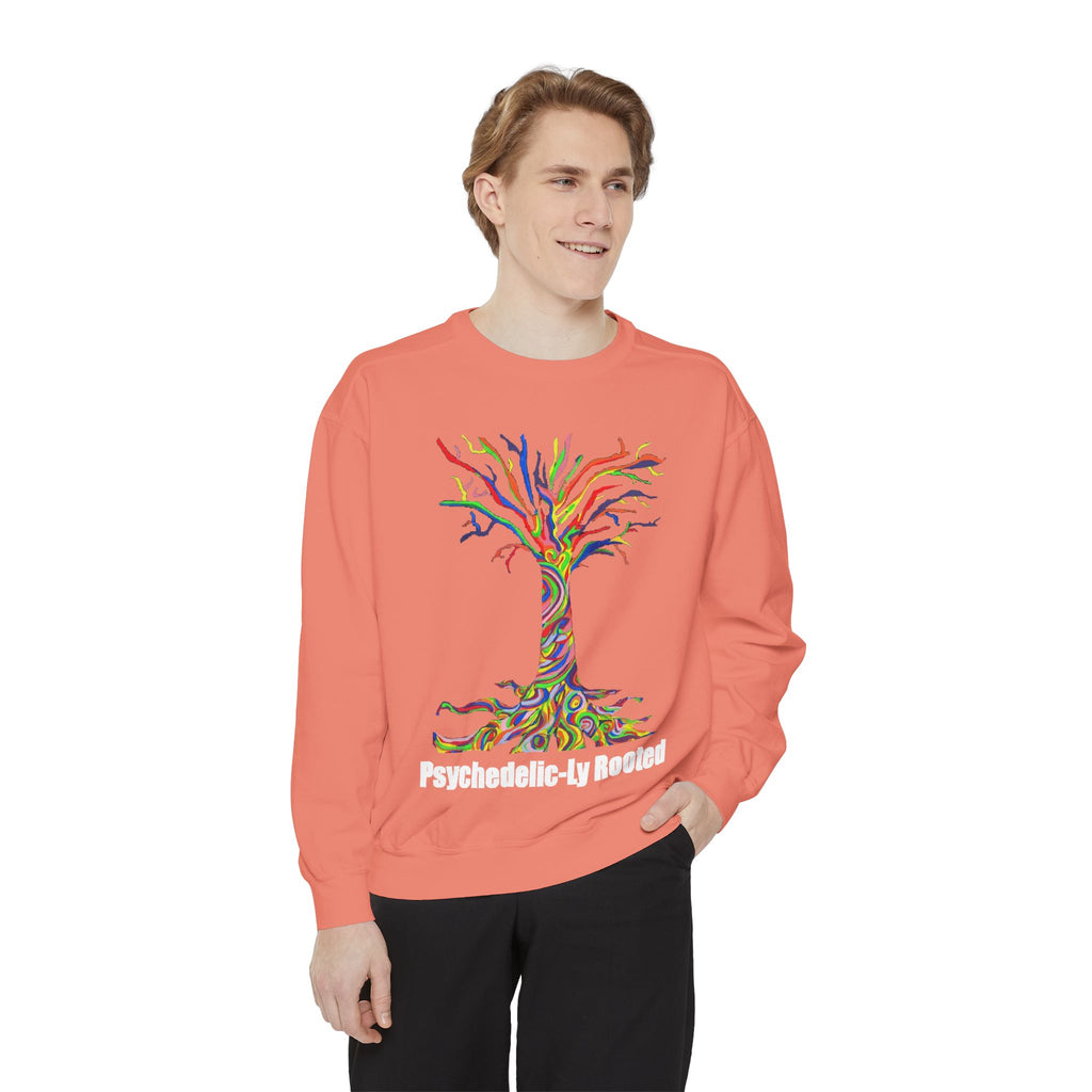 Psychedelic Tree Sweatshirt — "Psychedelic-ly Rooted" Colorful Graphic Crewneck