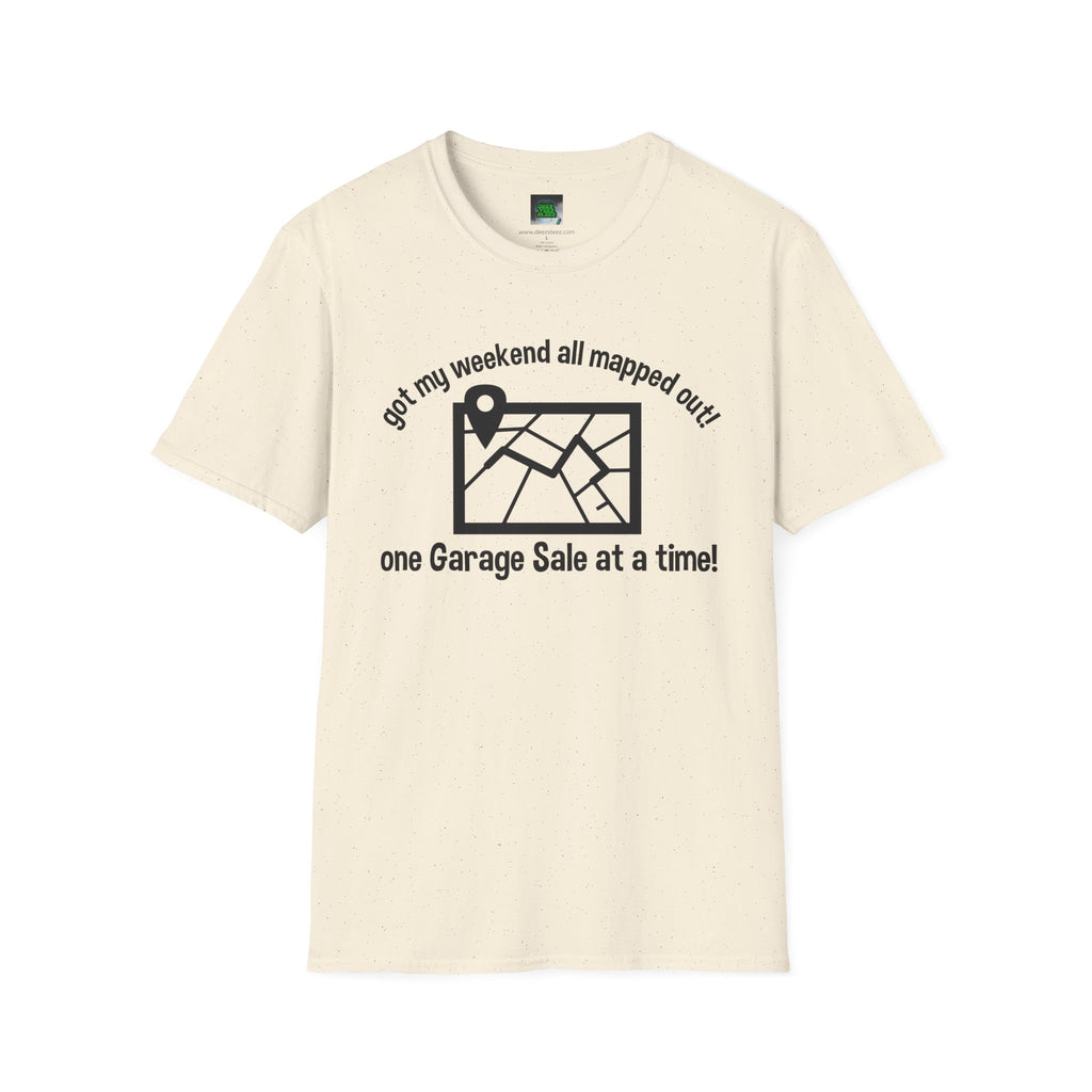 T-Shirt — “Got My Weekend All Mapped Out” Garage Sale Map Tee