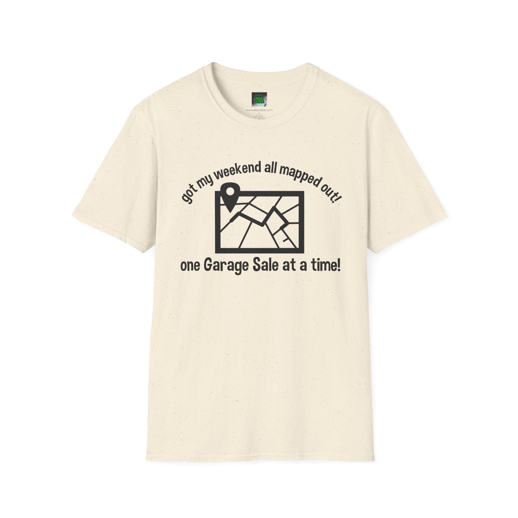 T-Shirt — “Got My Weekend All Mapped Out” Garage Sale Map Tee