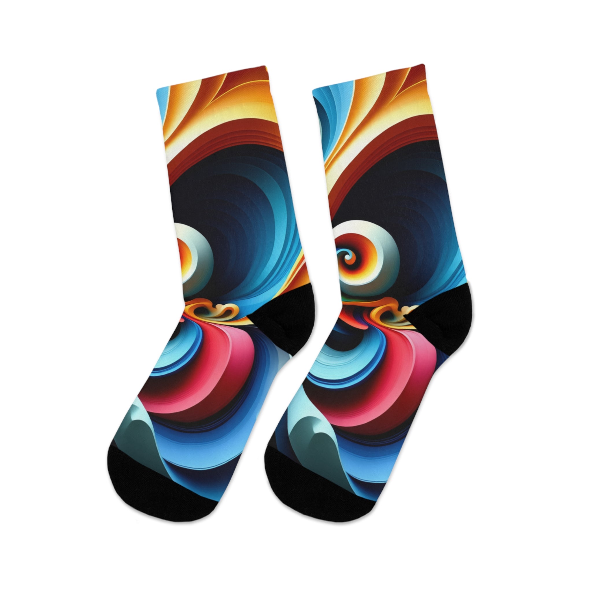 Artistic Poly Socks - Colorful Recycled Footwear