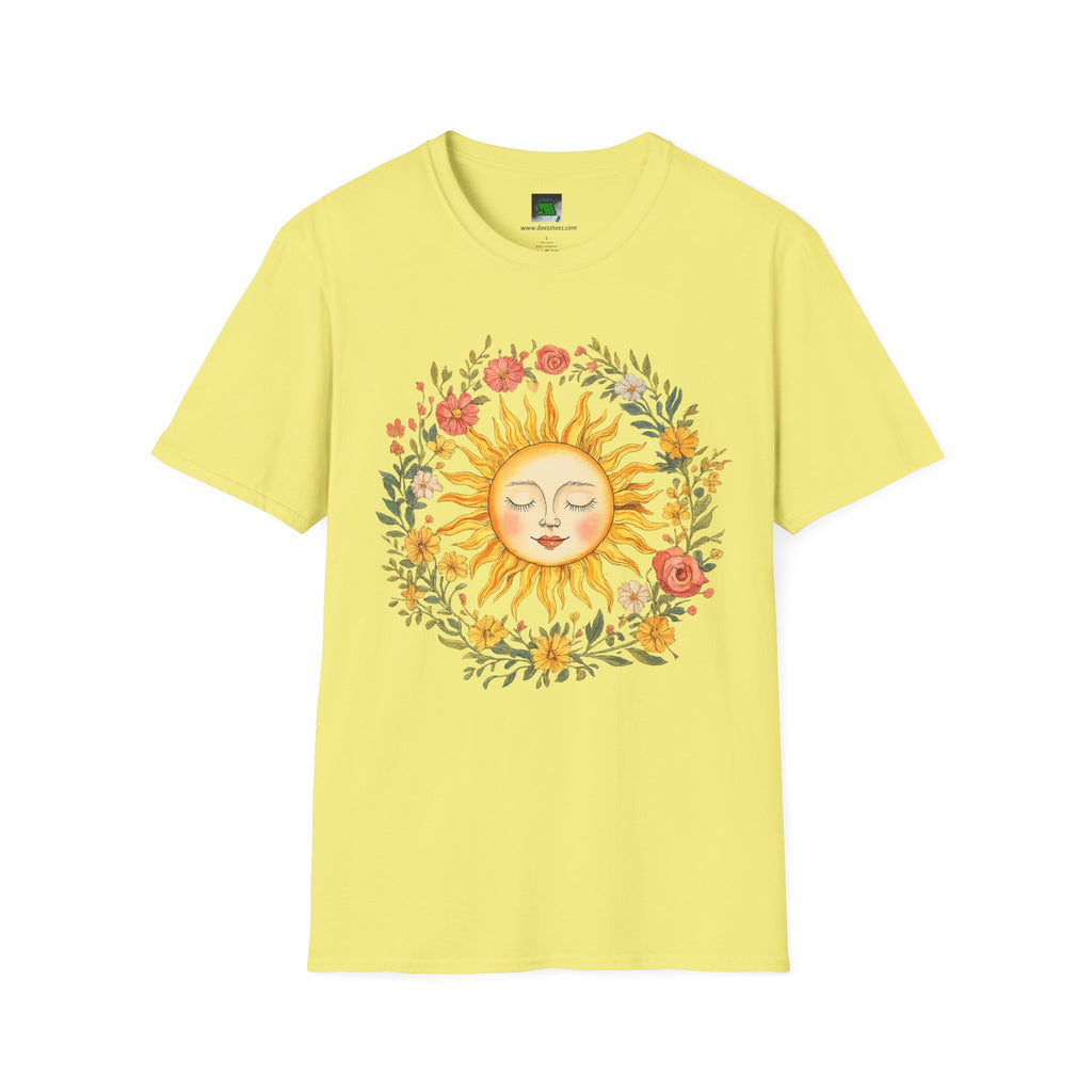 Sunflower Sun Tee — Floral Boho Sunface T-Shirt