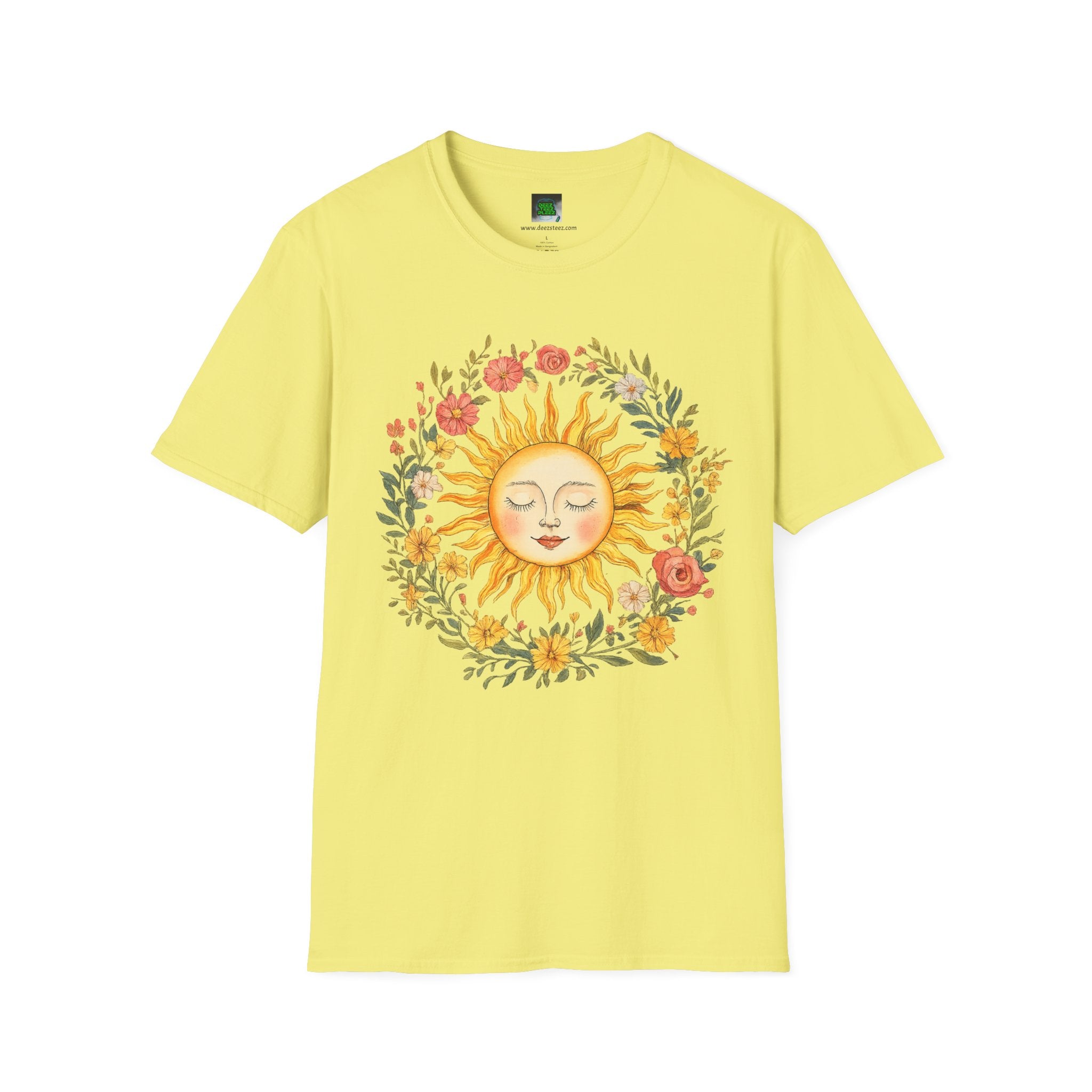 Sunflower Sun Tee — Floral Boho Sunface T-Shirt