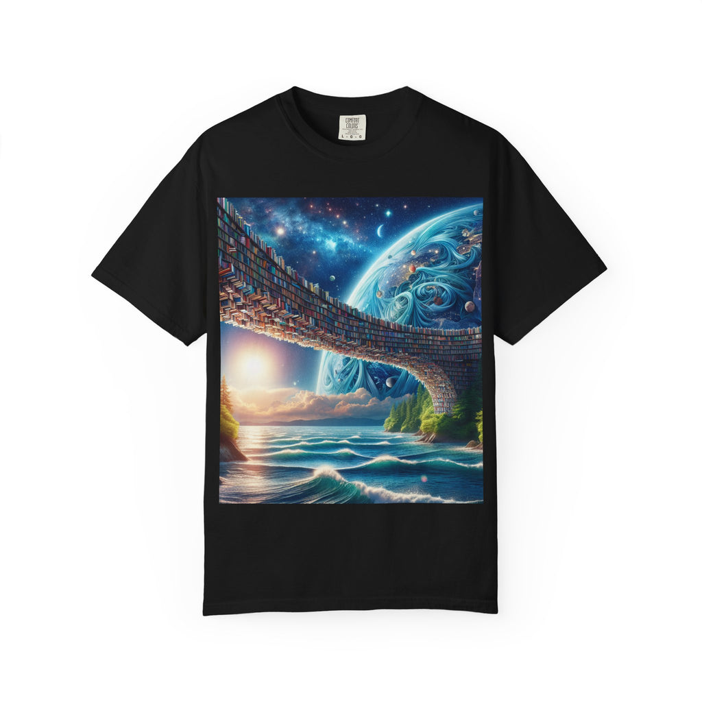 Galaxy Bridge T-Shirt – Surreal Cosmic Landscape Tee
