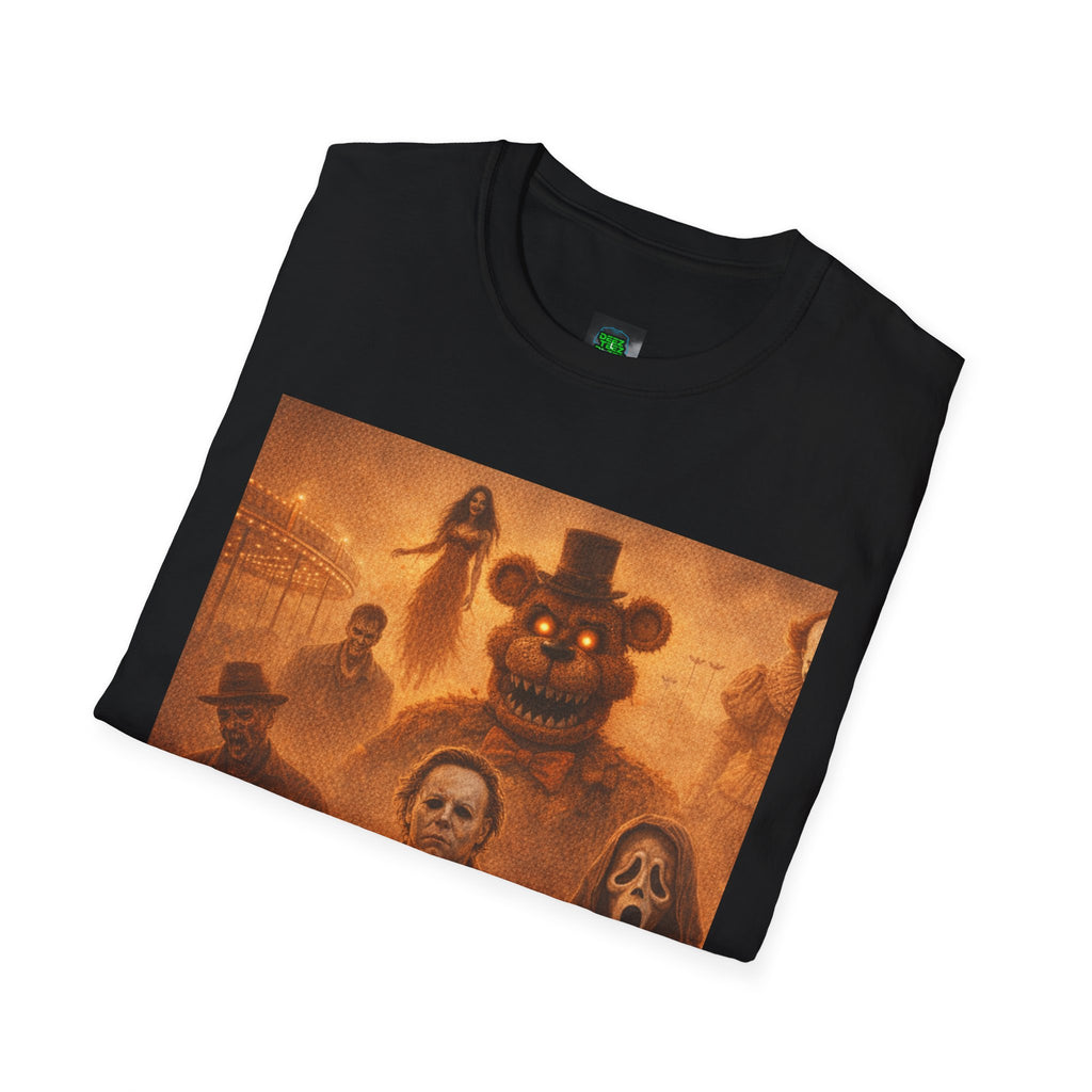 Horror Icons Halloween T-Shirt – Retro Slasher Movie Collage