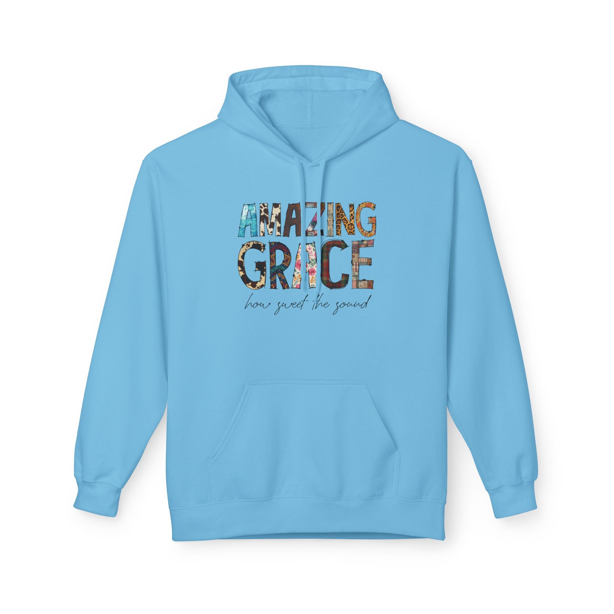 Amazing Grace Floral Hoodie — "Amazing Grace, how sweet the sound" Christian Pullover