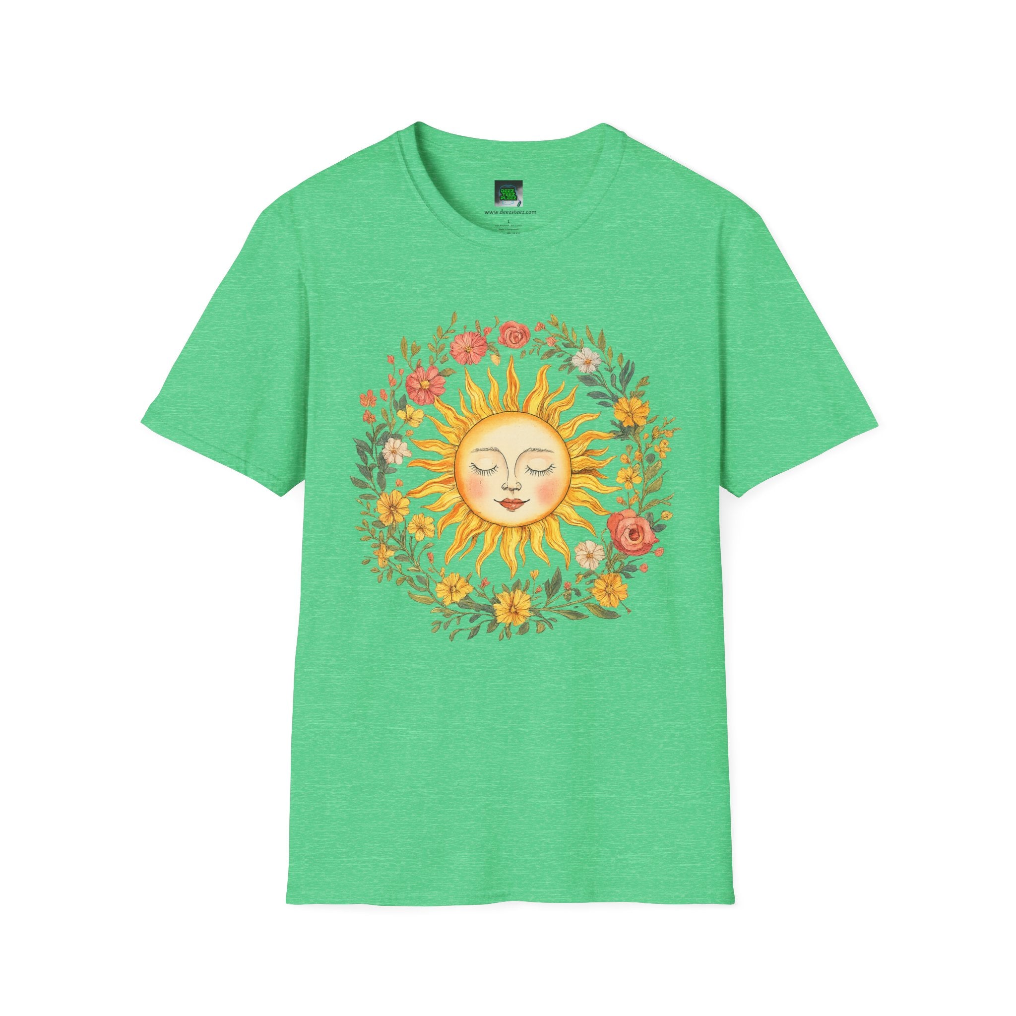 Sunflower Sun Tee — Floral Boho Sunface T-Shirt