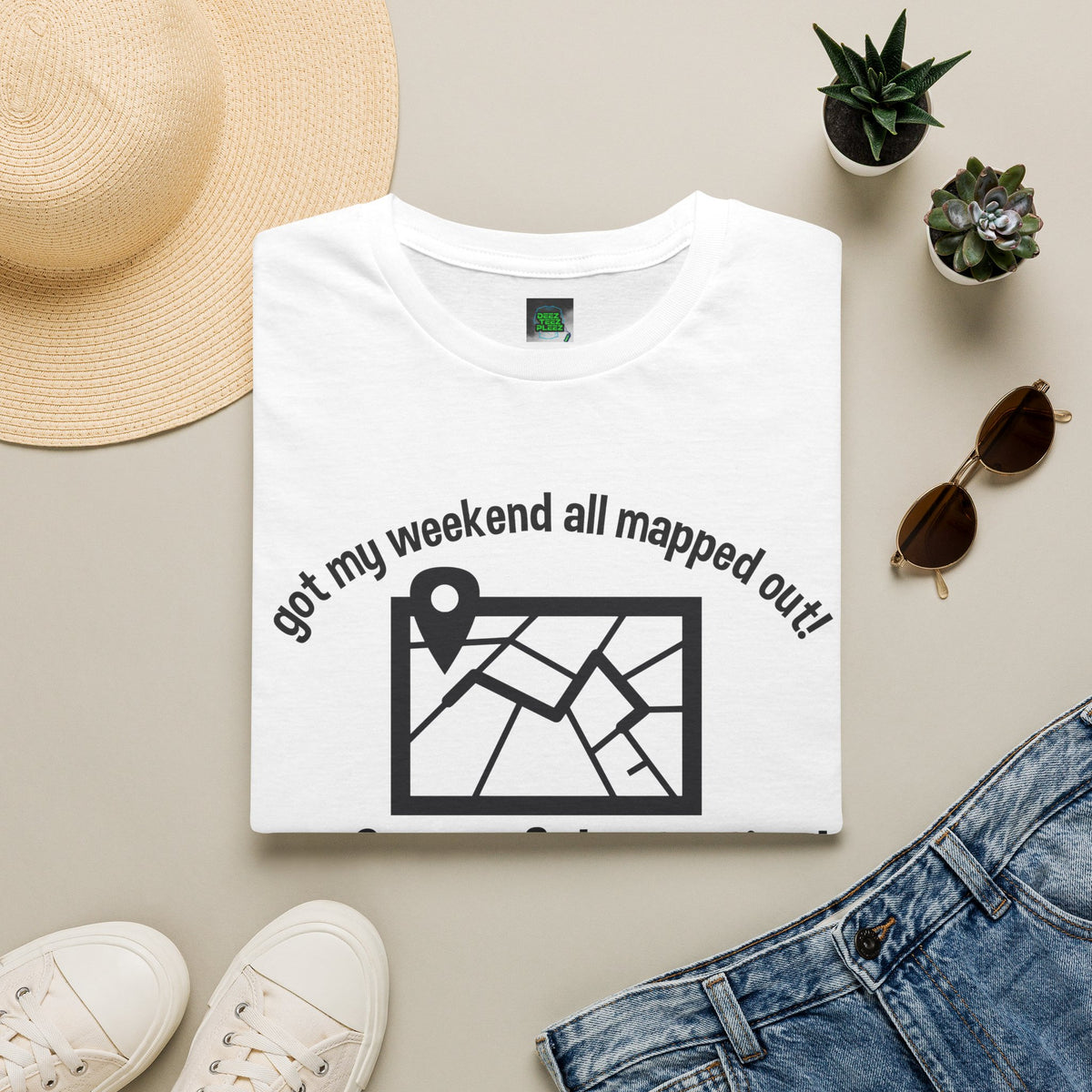 T-Shirt — “Got My Weekend All Mapped Out” Garage Sale Map Tee